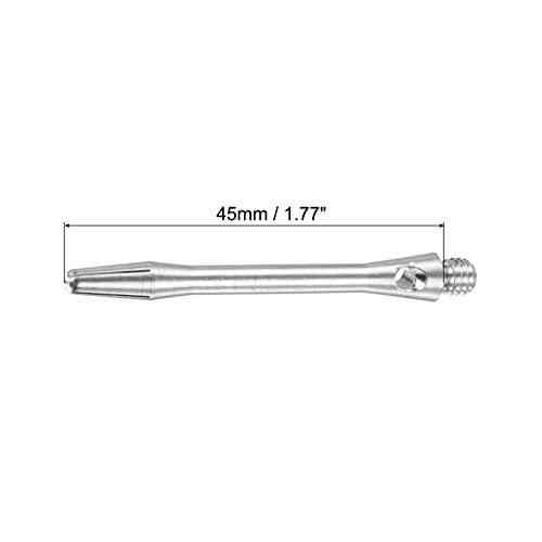 Image of PATIKIL 45mm Dart Shafts, Medium 2BA Thread Aluminum Dart Stems Dart Accessories Throwing Fitting for Steel Tip - 6 Pack (Silver Tone)