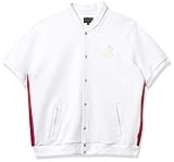 Ribbed trim detail Sean John Herren Short Sleeve Track Jacket Jacke zum Aufwärmen, Bright White, Mittel