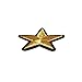 20Pack 3.6cm Gold Star Patches Iron on or Sew on Patches Embroidered Badge Motif Applique Sticker Patch for Clothing Jeans T-shirt