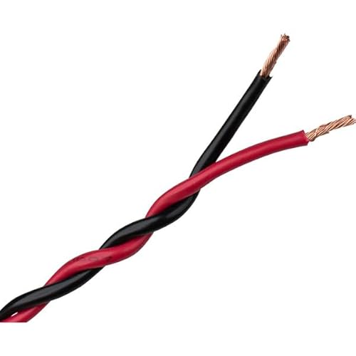 Audtek 100 ft. 16 AWG Stranded OFC Twisted Pair Speaker Cabinet Hookup Wire Red/Black