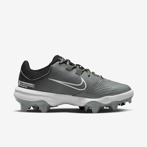 Nike Women's Hyperdiamond 4 Pro Molded Softball Cleats SZ 9.5 Black | White | Gray, DC8990-0013