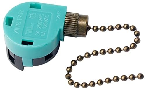 Ceiling Fan Switch 3 Speed 4 Wire Zing Ear ZE-268S6 Pull Chain Switch Control Replacement 3 Speed Control Switch Ceiling Fans, Wall Lamps, Cabinet Light 2Pack(Bronze)