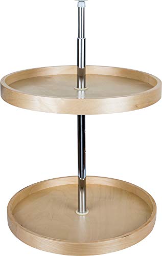 Hardware Resources BLSR218-SET 18 Inch Full Circle Birch Wood Lazy Susan Two Shelf Set - Wood