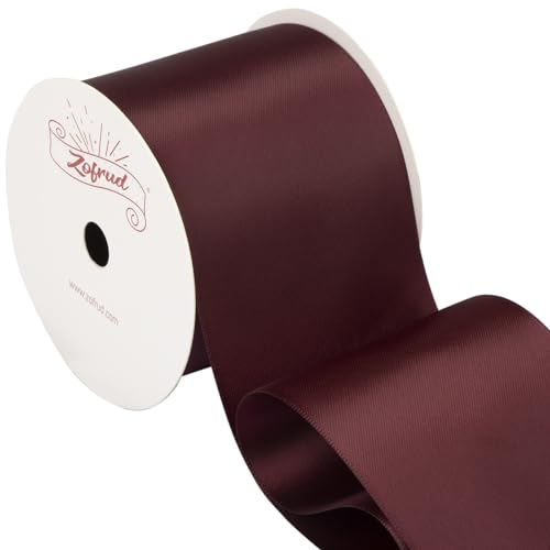 Zofrud Burgundy Satin Ribbon 63mm x 9 Meters - Large Ribbon Ideal for Bows Gift Wrapping, Flower Bouquet, and Crafts - Image 4
