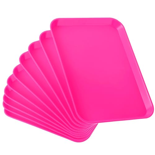 JMU 10 Pcs Hot Pink Dental Procedure Trays Flat Trays Size B 13.25" X 9.75"