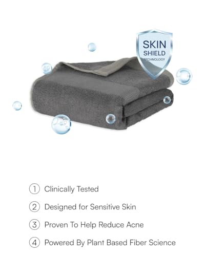 Image of Doctor Towels, World's First Banana Terry Bath Towel, 400 GSM | Dermatologist Tested for Sensitive Skin | 70 x 140 cm Towels for Bath Large Size | Clinically Tested to Help Reduce Acne - Grey
