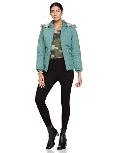 Image of Qube By Fort Collins Women's Puffer Jacket with Ribbed Hem - Trendy Lightweight Winter Wear for Casual & Street Style