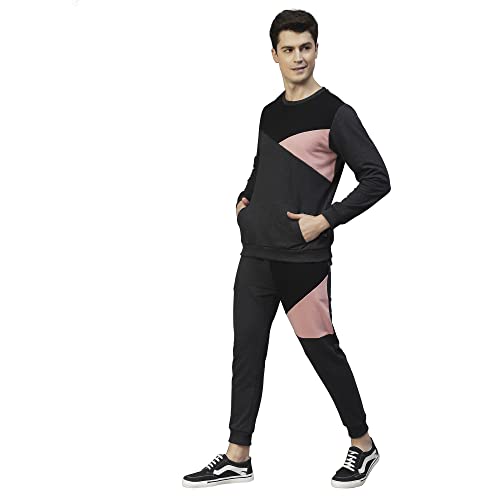 Image of Rigo Round Neck Full Sleeve Terry Track Suit For Men | Regular Fit Plus Sizes Tracksuit for Men's | Co-ord Set For Men