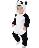 MICHLEY Baby Animal Hooded Romper 19-24 Months Size 100, Flannel Winter Halloween Cosplay Jumpsuit Panda