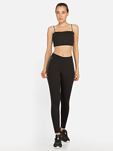 Image of Imperative Women's Skinny Fit Synthetic Leggings (NLT24 Black, Grey L)