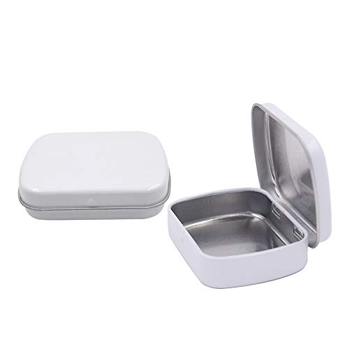 9 Pack Metal Rectangular Hinged Tin Boxes With Lid,2.4X1.8X0.6 Inch, Containers Portable Box For Small Storage Kit Home Organizer,Black,White,Silver Model 604715 #TOP3