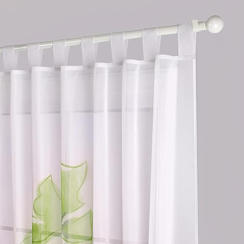 Rideaux de la salon à pattes floral vert SIMPVALE 150cm - 5
