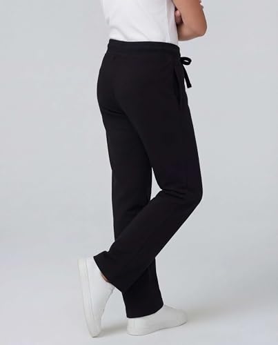 Image of Real Essentials 3 Pack: Girls' Fleece Open Bottom Soft Athletic Performance Casual Sweatpants(Ages 7-16)