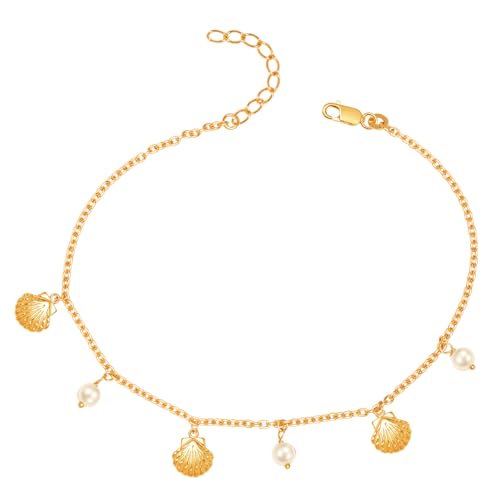 Image of TRUESILVER ACPL 925 Sterling Silver Anklet for Womens | BIS Hallmarked Ocean & Evil Eye Charm Adjustable Anklets Bracelet | Starfish Shell Turtle Anchor Beach Foot Jewelry | 1 Piece