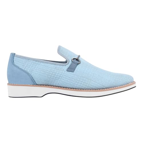 Image of LIBERTYZENO Mens Tuxedo Canvas Textile and Suede Leather Noble Loafers and Slip On Wedding Party Shoes for Easter Gift