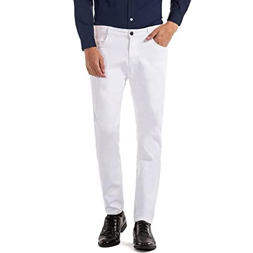 Men's Classic Slim Fit Stretchy Jeans for Men Skinny Flex Denim Pants Ripped Designer