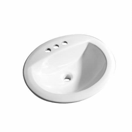 PROFLO PF19168 Rockaway 19 Oval Vitreous China Drop In Bathroom Sink with Overflow and 3 Faucet Holes at 8 Centers - White