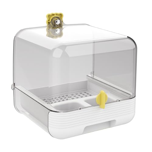 Baño para pájaros para jaula | extraíble para pájaros para mascotas – Tina 2 en 1, diseño transparente para mascotas en interiores y exteriores, patio, terraza, jardín