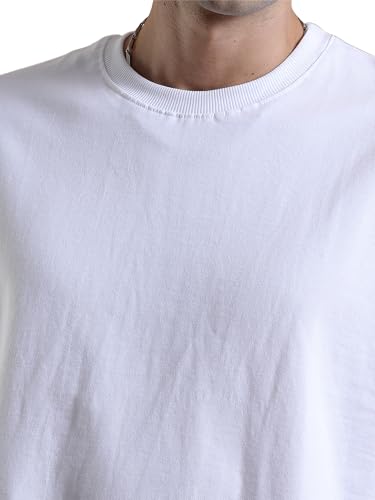 Image of Men's 240 GSM Cotton Oversized Tee - Heavyweight Bio-Washed Fabric | Premium Street Style | Super Soft, Thick & Breathable T-Shirt