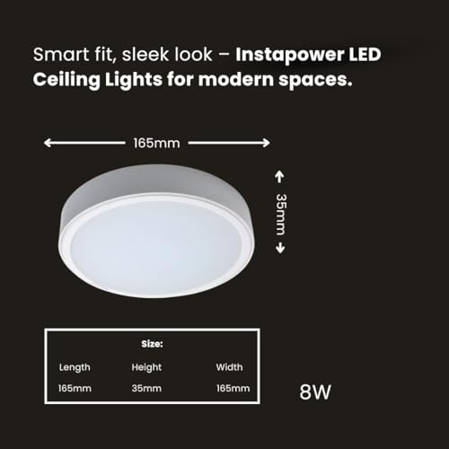 Image of Instapower Polycarbonate Surface Ceiling Light Ultra Slim Round LED Downlight 2-Year Warranty (Warm White-10W)