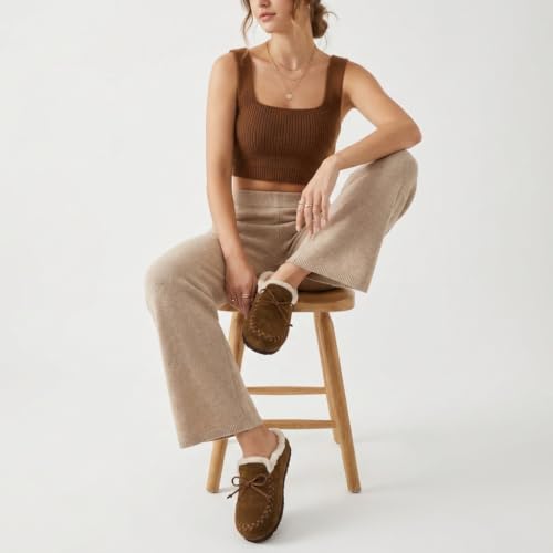 CUSHIONAIRE Creek Faux Fur Suede Slippers