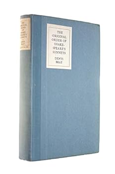 Hardcover The original order of Shakespeare's sonnets, [Unqualified] Book