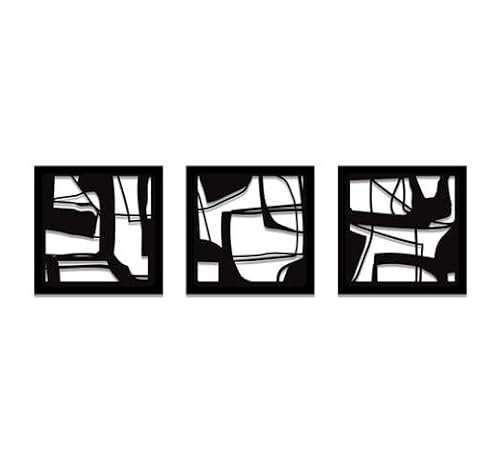 Advanced Multi-Sign Kazenonaka Soul | Triptych Abstract Acm (Metal Composite) Wall Art Home Décor Living Room Office Dining Aluminum Modern Design Sculpture Ready To Hang For Outdoors And Indoors #TOP2