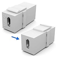 HB-DIGITAL Keystone Modul Mit USB-C Buchse | Multimedia-Keystone für Patchpanel Netzwerkdose Halterung Verbinder Adapter Kupplung Plug-&-Play Weiß – Ansicht 3