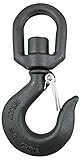 Indusco 47400981 Drop Forged Carbon Steel Swivel Eye Hook with Latch, 3 Ton Working Load Limit