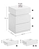 VASAGLE KAILYN Collezione - Comodino con Striscia Luminosa di Luci a LED Multicolore Variabile, 3 Cassetti, Tavolino in Stile Moderno, 35 x 40 x 55 cm, Bianco LET630T10 #2