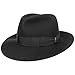 Produktbild Borsalino Breitrand Bogarthut für Damen Herren Bogart mit Futter, Ripsband Sommer Winter (61 cm - schwarz)