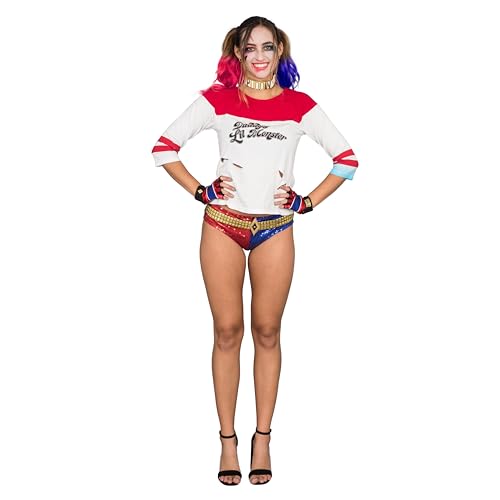 DC Comics Suicide Squad Harley Quinn Daddy Little Monster Movie Costume for Women White Short Sleeve T-Shirt Cosplay3
