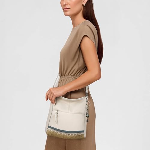 Image of The Sak Lucia Leather Crossbody Purse - Premium Leather Women's Handbag for Everyday & Travel - Cross Body Bag With Zipper