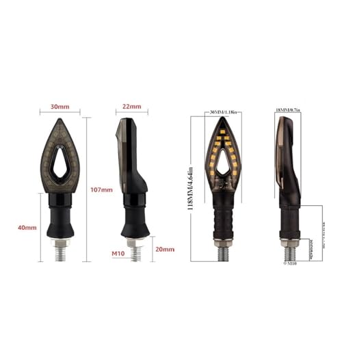 Clignotant LED pour moto à défilement dynamique universel 12V - 3