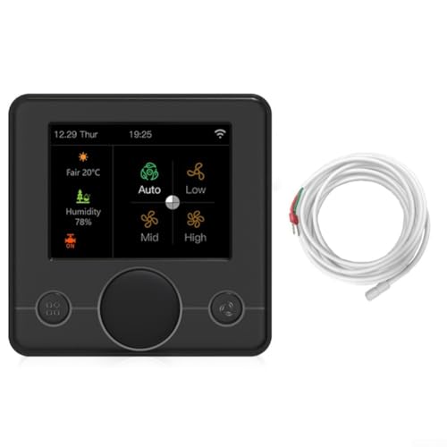 Termostato programable Tuya Smart WiFi, con pantalla RGB a color y horario semanal, compatible con caldera de gas (eléctrico, negro)