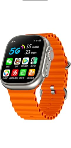 Smart Watch with 5G, Orange Band, 1.8-inch Display, Multiple Apps, SOS Function
