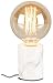 it's about RoMi ATHENS Lampe de table en marbre, lampe de table moderne, LED et ampoule, douille E27, 40 Watt (Blanc)
