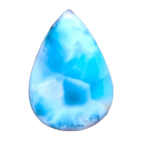 Larimar naturel en cabochon poire 33x22mm pour création de bijoux uniques d'exception