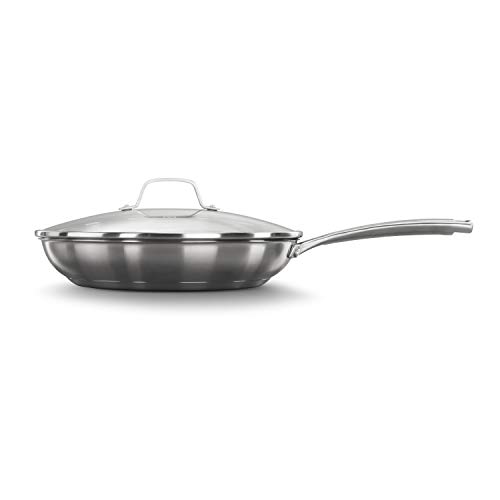 Calphalon Classic Stainless Steel Cookware, Fry Pan, 12-inch with Lid