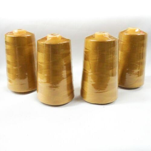 4 Cones of Polyester Threads for Sewing Quilting Serger Gold Threads Fabric