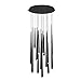 Modern Forms PD-41715R-BK Contemporary Modern LED Chandelier from Cascade Collection in Black Finish, 23.00 inches, Polished Nickel