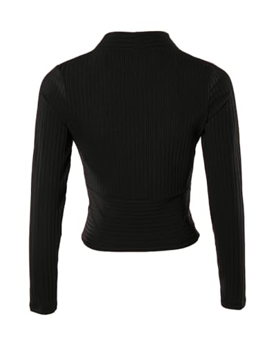 Women Cross V Neck Ribbed Long Sleeve Shirt Slim Fit Pullover Sweater Casual Basic Chic Top for Office Daily Party3