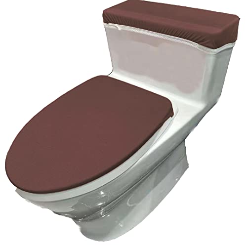 Madeals Fabric Toilet Lid Cover and Toilet Tank Lid Cover Fabric Cover for A Lid Toilet Tank Coffee
