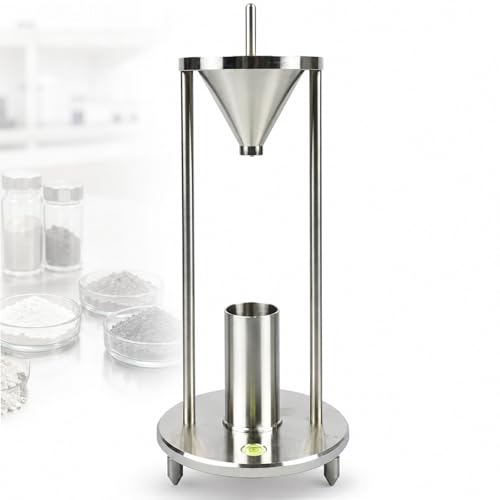 GCYXUC Volumeter Density, Stacking Density Meter, Powder Bulk Density Tester, 12.7mm Funnel, 60 Degree Taper, 100ml Measuring Cup, Stainless Steel, Level Adjustment for Lab Industrial Use