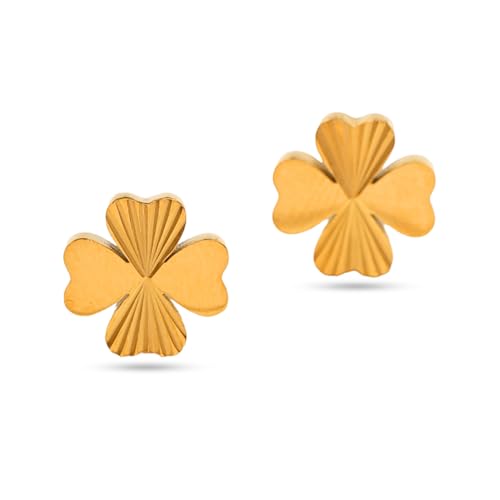 Image of Rubans Demi Fine Stainless Steel Stud Earrings Daily Gift for Women & Girls