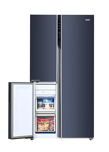Image of Haier 598 L, 3 Star, 83% Convertible Fridge Space, Expert Inverter, Frost Free, Side by Side Refrigerator, (HRT-683GK-1, Graphite Black)