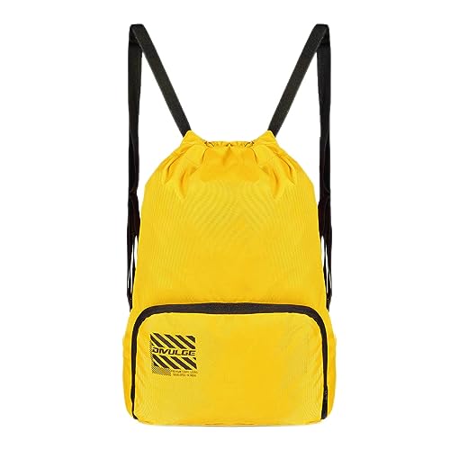 Image of DIVULGE Meteor Yellow 16 liters Polyester Drawstring bag, daypack Gym bag Rucksack Backpack With Zip Pocket