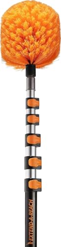 Image of 5-25 ft Cobweb Duster with Extension Pole / / 30+ Foot High Reach Spider Web Cleaner Cobweb Brush for Outdoor & Indoor Web Cleaning / / Lightweight & Sturdy Telescopic Pole / / The Ultimate Dusting Kit
