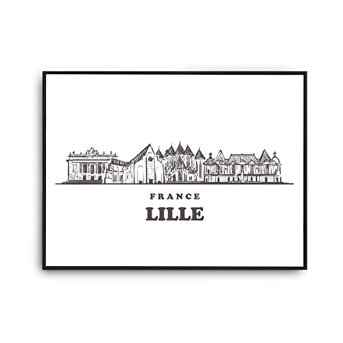 Planetee Affiche Lille | Poster Tableau dessin ville de France