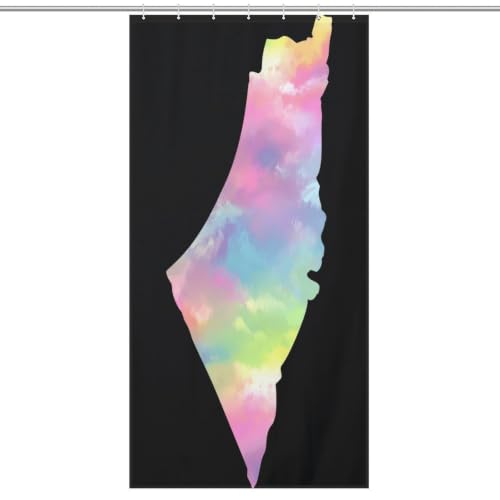 Palestine Map Tie-Dye Shower Curtain, 36x70